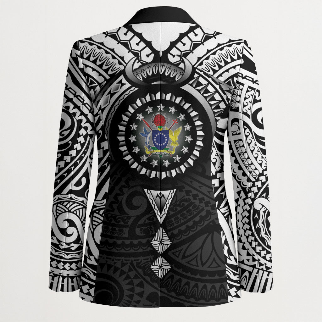 Cook Islands Manta Ray Blazer Kuki Airani Tattoo Black Color LT14 - Polynesian Pride