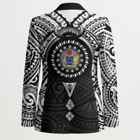 Cook Islands Manta Ray Blazer Kuki Airani Tattoo Black Color LT14 - Polynesian Pride