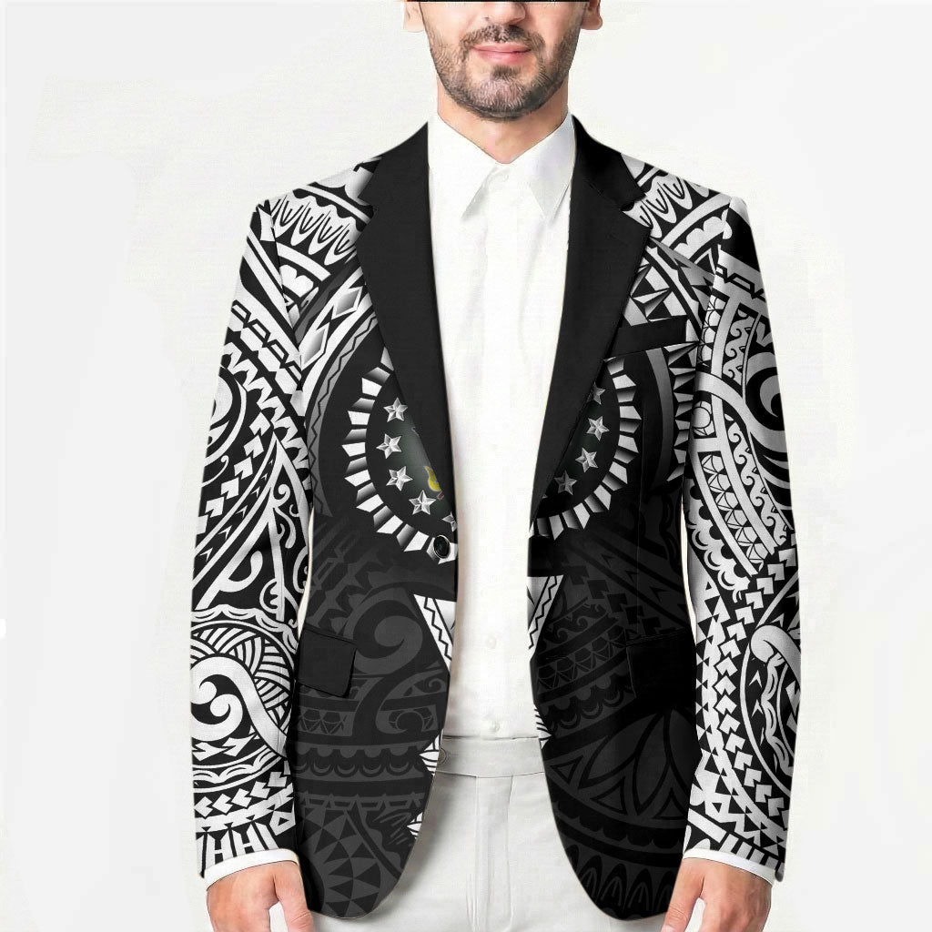 Cook Islands Manta Ray Blazer Kuki Airani Tattoo Black Color LT14 - Polynesian Pride