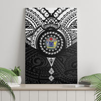 Cook Islands Manta Ray Canvas Wall Art Kuki Airani Tattoo Black Color LT14 - Polynesian Pride