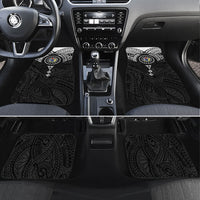 Cook Islands Manta Ray Car Mats Kuki Airani Tattoo Black Color LT14 Set 4pcs Black - Polynesian Pride