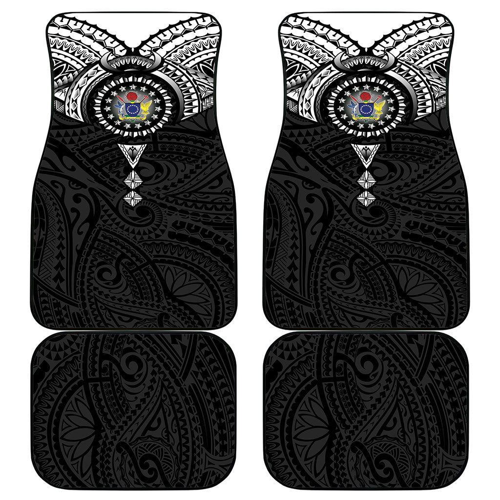 Cook Islands Manta Ray Car Mats Kuki Airani Tattoo Black Color LT14 - Polynesian Pride