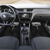 Cook Islands Manta Ray Car Mats Kuki Airani Tattoo Black Color LT14 Set 2pcs - Front Black - Polynesian Pride
