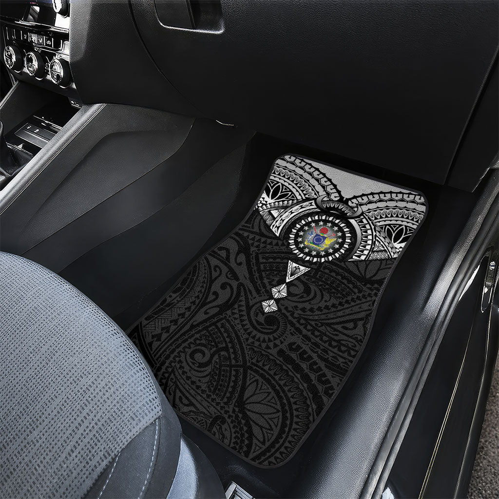 Cook Islands Manta Ray Car Mats Kuki Airani Tattoo Black Color LT14 - Polynesian Pride