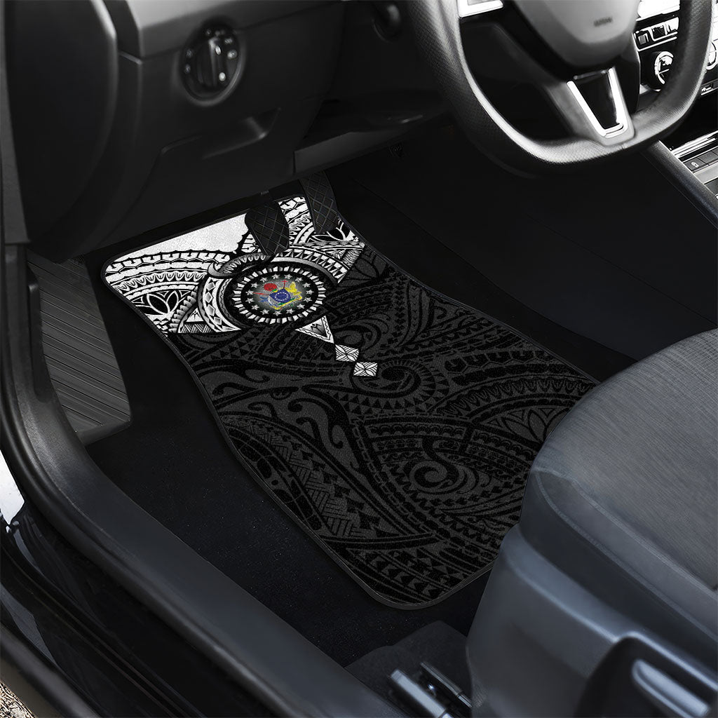 Cook Islands Manta Ray Car Mats Kuki Airani Tattoo Black Color LT14 - Polynesian Pride