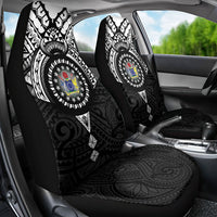 Cook Islands Manta Ray Car Seat Cover Kuki Airani Tattoo Black Color LT14 - Polynesian Pride
