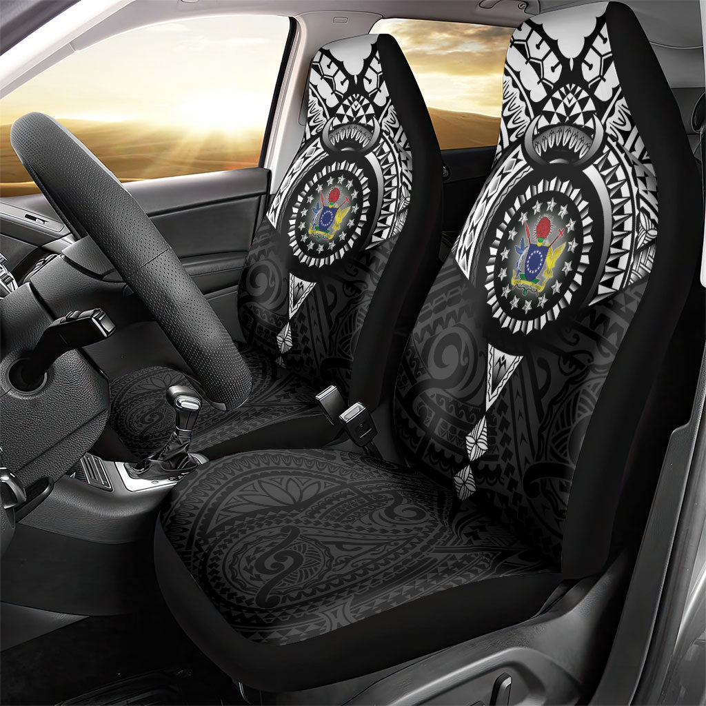 Cook Islands Manta Ray Car Seat Cover Kuki Airani Tattoo Black Color LT14 - Polynesian Pride