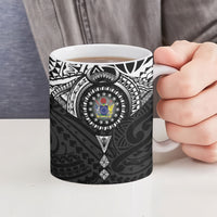 Cook Islands Manta Ray Ceramic Mug Kuki Airani Tattoo Black Color LT14 - Polynesian Pride