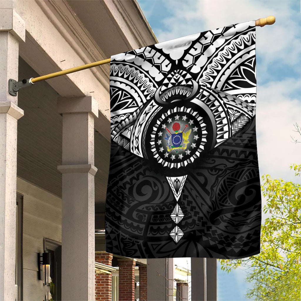 Cook Islands Manta Ray Garden Flag Kuki Airani Tattoo Black Color LT14 House Flag Black - Polynesian Pride