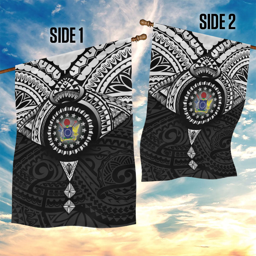 Cook Islands Manta Ray Garden Flag Kuki Airani Tattoo Black Color LT14 - Polynesian Pride