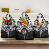 Cook Islands Manta Ray Grocery Bag Kuki Airani Tattoo Black Color LT14 3-pack One Size Black - Polynesian Pride