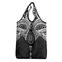 Cook Islands Manta Ray Grocery Bag Kuki Airani Tattoo Black Color LT14 - Polynesian Pride