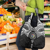 Cook Islands Manta Ray Grocery Bag Kuki Airani Tattoo Black Color LT14 - Polynesian Pride