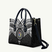 Cook Islands Manta Ray Leather Bag Kuki Airani Tattoo Black Color LT14 Black - Polynesian Pride