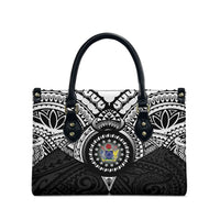 Cook Islands Manta Ray Leather Bag Kuki Airani Tattoo Black Color LT14 - Polynesian Pride