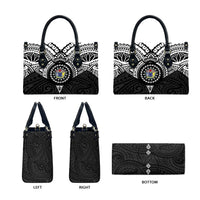 Cook Islands Manta Ray Leather Bag Kuki Airani Tattoo Black Color LT14 - Polynesian Pride