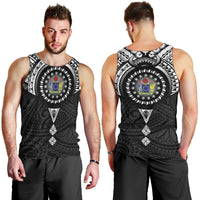 Cook Islands Manta Ray Men Tank Top Kuki Airani Tattoo Black Color LT14 - Polynesian Pride