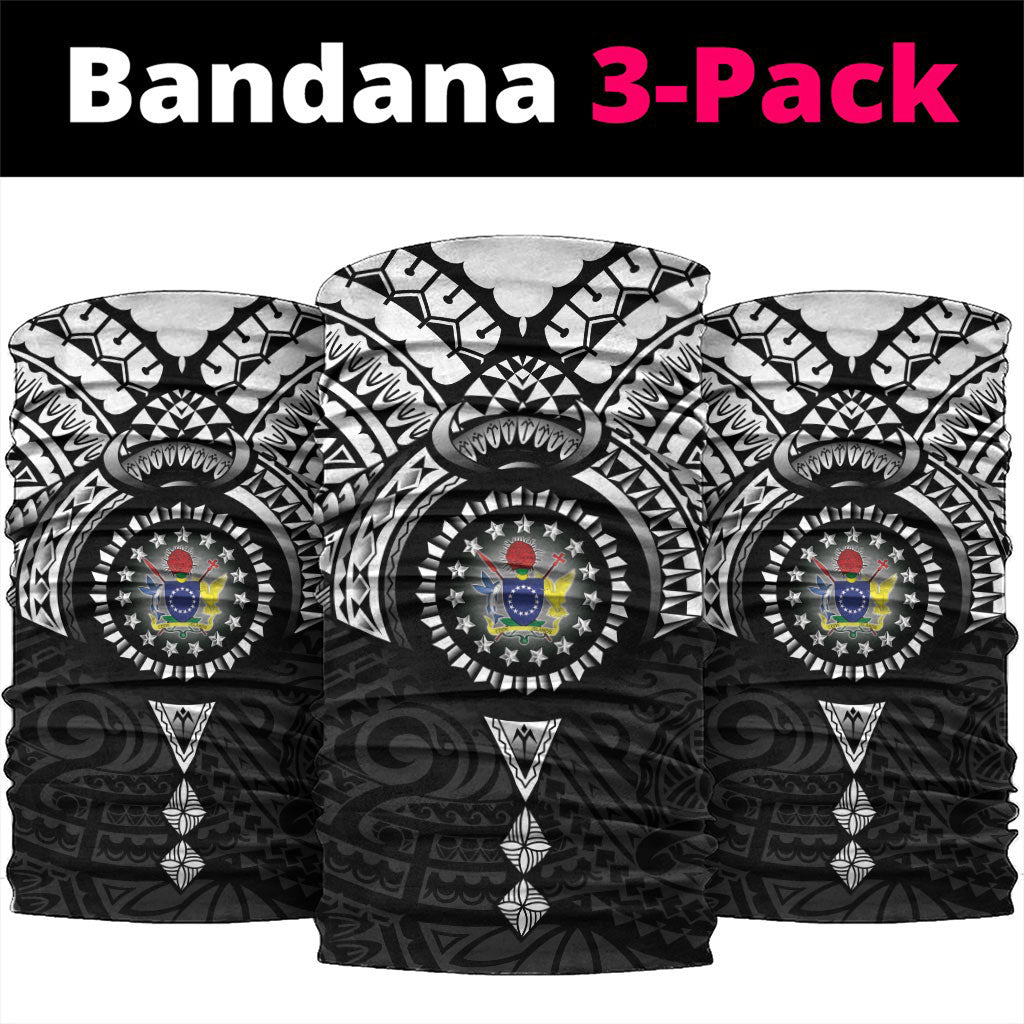 Cook Islands Manta Ray Neck Gaiter Kuki Airani Tattoo Black Color LT14 package One Size: 25*50cm Black - Polynesian Pride