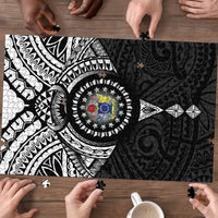 Cook Islands Manta Ray Puzzle Kuki Airani Tattoo Black Color LT14 - Polynesian Pride