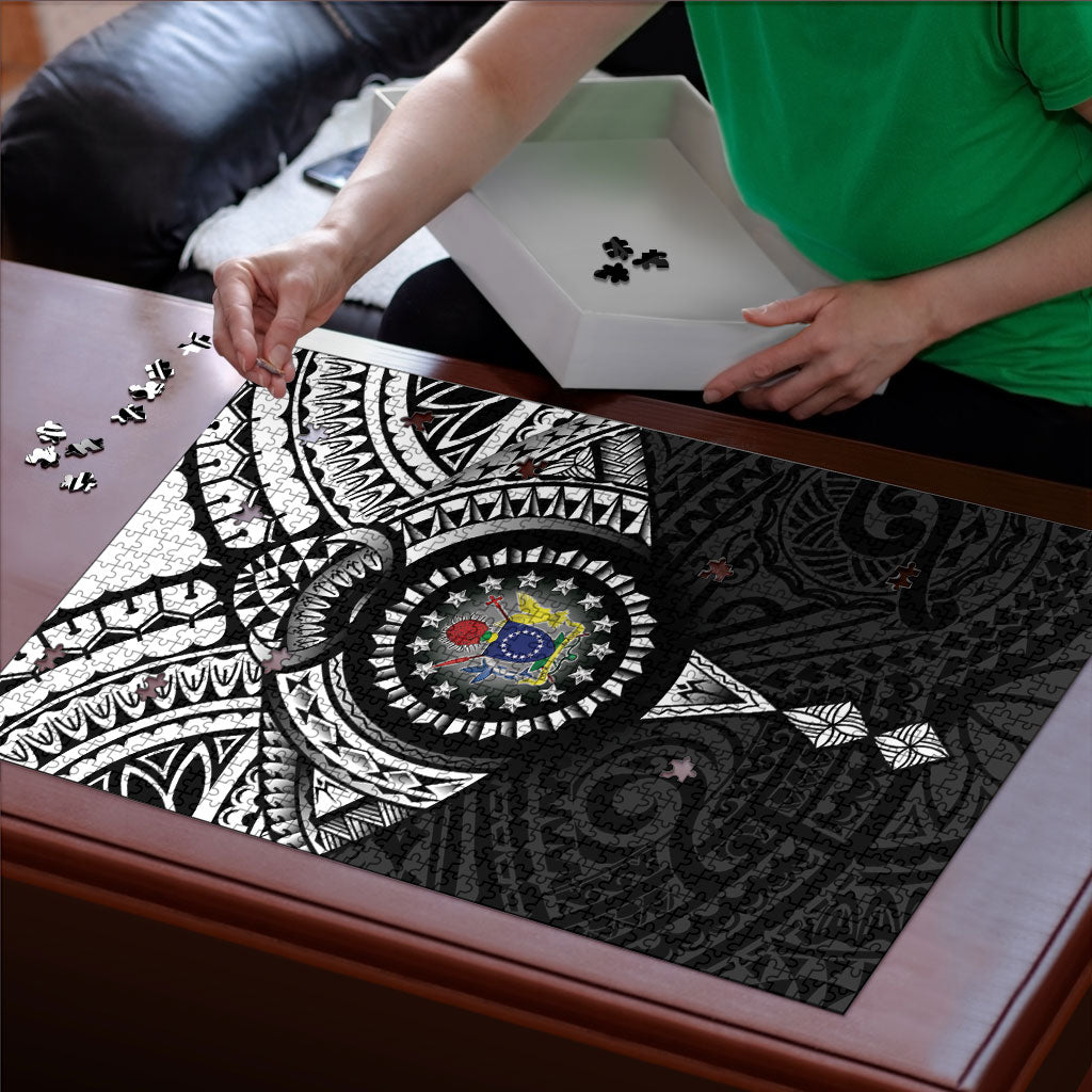 Cook Islands Manta Ray Puzzle Kuki Airani Tattoo Black Color LT14 - Polynesian Pride