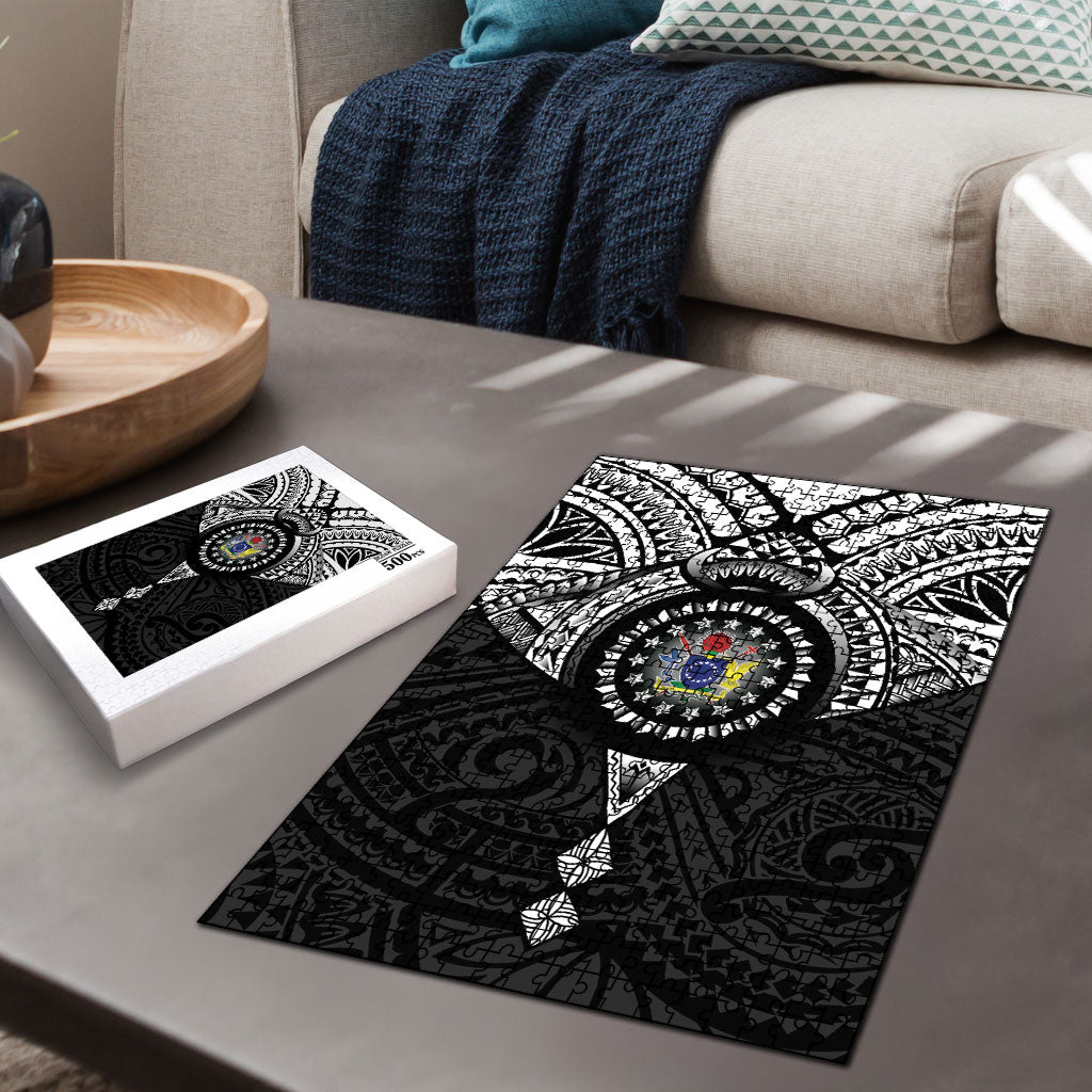 Cook Islands Manta Ray Puzzle Kuki Airani Tattoo Black Color LT14 - Polynesian Pride