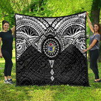 Cook Islands Manta Ray Quilt Kuki Airani Tattoo Black Color LT14 - Polynesian Pride