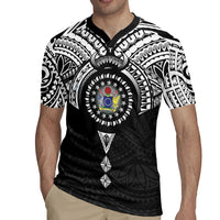 Cook Islands Manta Ray Rugby Jersey Kuki Airani Tattoo Black Color LT14 - Polynesian Pride