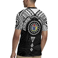 Cook Islands Manta Ray Rugby Jersey Kuki Airani Tattoo Black Color LT14 - Polynesian Pride