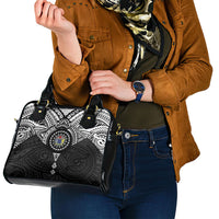 Cook Islands Manta Ray Shoulder Handbag Kuki Airani Tattoo Black Color LT14 - Polynesian Pride