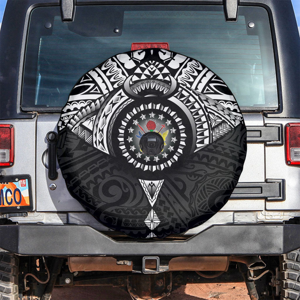 Cook Islands Manta Ray Spare Tire Cover Kuki Airani Tattoo Black Color LT14 Black - Polynesian Pride