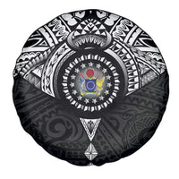 Cook Islands Manta Ray Spare Tire Cover Kuki Airani Tattoo Black Color LT14 - Polynesian Pride