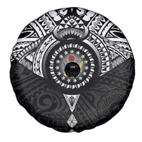 Cook Islands Manta Ray Spare Tire Cover Kuki Airani Tattoo Black Color LT14 - Polynesian Pride