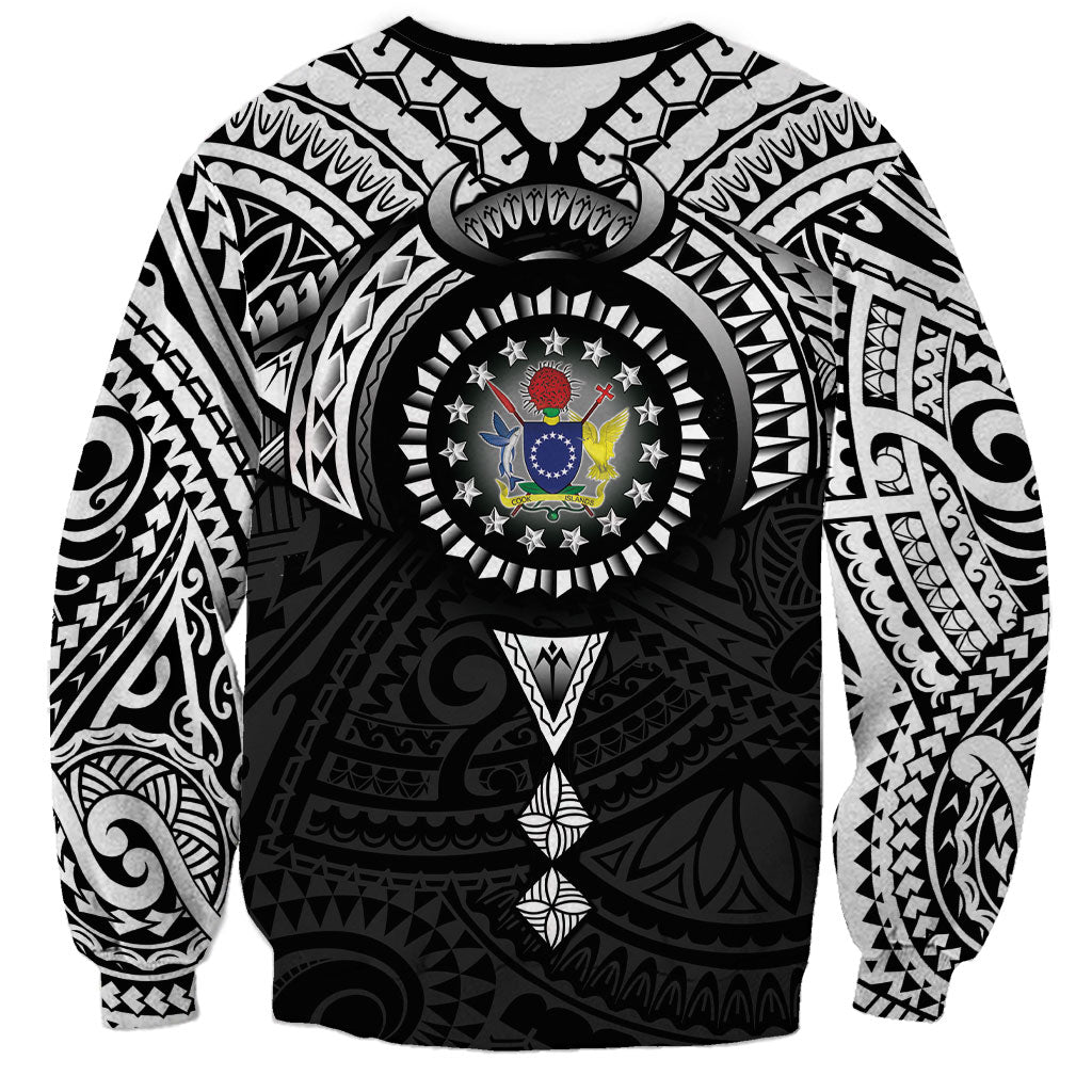 Cook Islands Manta Ray Sweatshirt Kuki Airani Tattoo Black Color LT14 - Polynesian Pride