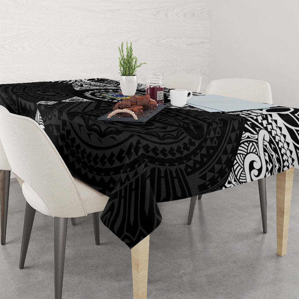 Cook Islands Manta Ray Tablecloth Kuki Airani Tattoo Black Color LT14 - Polynesian Pride