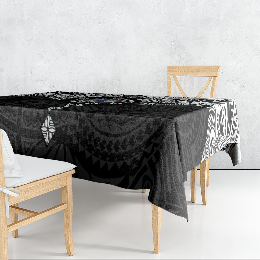 Cook Islands Manta Ray Tablecloth Kuki Airani Tattoo Black Color LT14 - Polynesian Pride