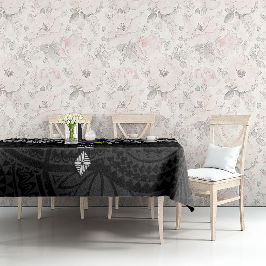 Cook Islands Manta Ray Tablecloth Kuki Airani Tattoo Black Color LT14 - Polynesian Pride