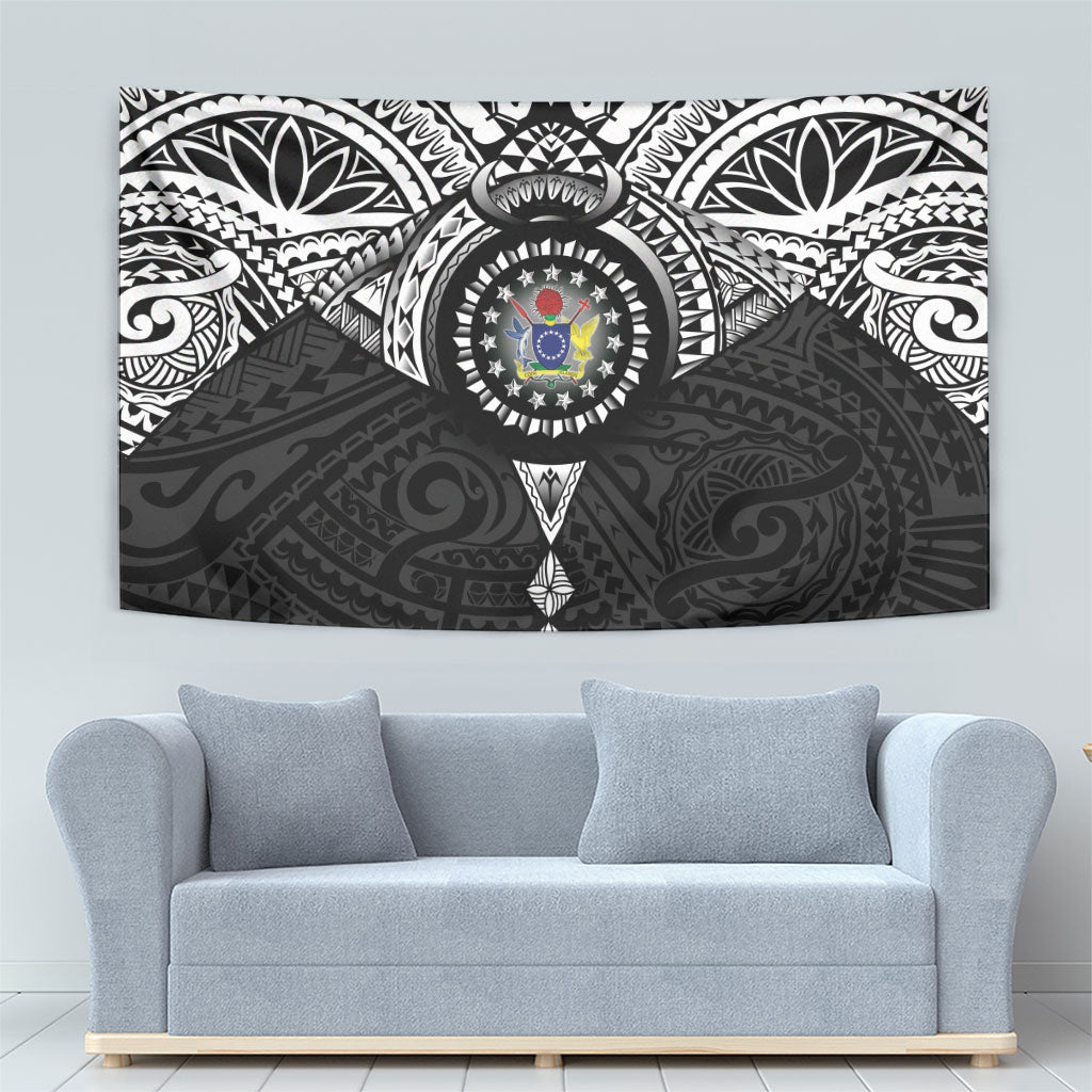 Cook Islands Manta Ray Tapestry Kuki Airani Tattoo Black Color LT14 - Polynesian Pride