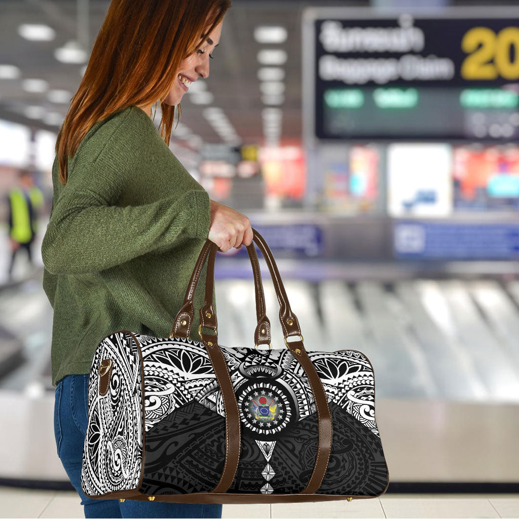 Cook Islands Manta Ray Travel Bag Kuki Airani Tattoo Black Color LT14 - Polynesian Pride