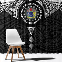 Cook Islands Manta Ray Window Curtain Kuki Airani Tattoo Black Color LT14 - Polynesian Pride