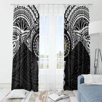 Cook Islands Manta Ray Window Curtain Kuki Airani Tattoo Black Color LT14 - Polynesian Pride