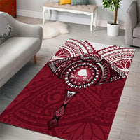 Personalised Cook Islands Mangaia Area Rug Map With Kuki Airani Manta Ray Tattoo LT14 - Polynesian Pride