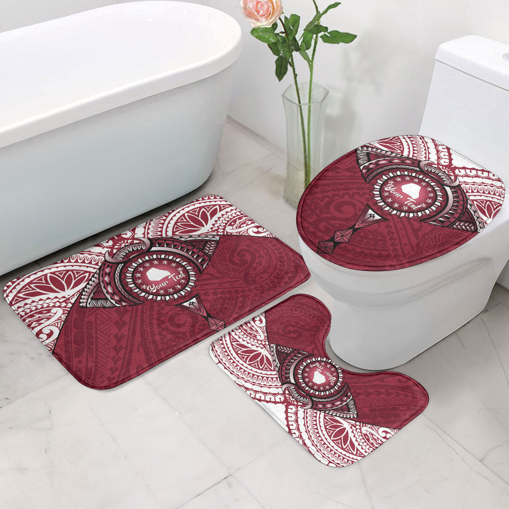 Personalised Cook Islands Mangaia Bathroom Set Map With Kuki Airani Manta Ray Tattoo LT14 - Polynesian Pride