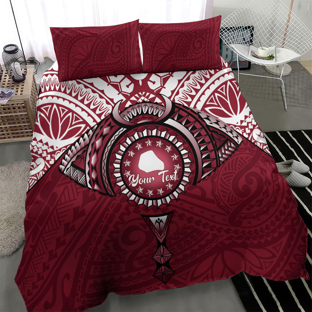 Personalised Cook Islands Mangaia Bedding Set Map With Kuki Airani Manta Ray Tattoo LT14 - Polynesian Pride