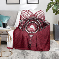 Personalised Cook Islands Mangaia Blanket Map With Kuki Airani Manta Ray Tattoo LT14 - Polynesian Pride