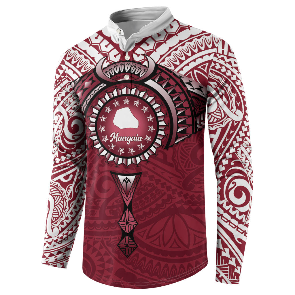 Personalised Cook Islands Mangaia Button Sweatshirt Map With Kuki Airani Manta Ray Tattoo LT14 - Polynesian Pride