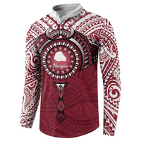 Personalised Cook Islands Mangaia Button Sweatshirt Map With Kuki Airani Manta Ray Tattoo LT14 - Polynesian Pride