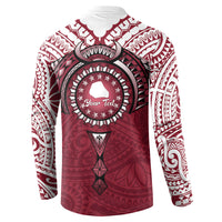 Personalised Cook Islands Mangaia Button Sweatshirt Map With Kuki Airani Manta Ray Tattoo LT14 - Polynesian Pride