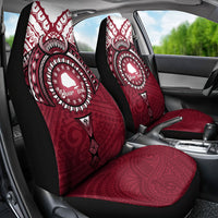 Personalised Cook Islands Mangaia Car Seat Cover Map With Kuki Airani Manta Ray Tattoo LT14 - Polynesian Pride