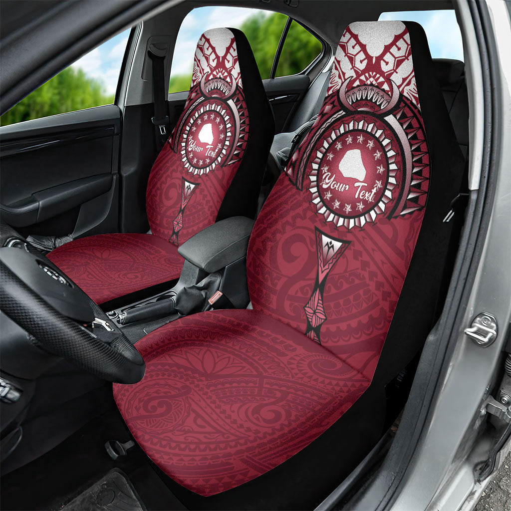 Personalised Cook Islands Mangaia Car Seat Cover Map With Kuki Airani Manta Ray Tattoo LT14 - Polynesian Pride