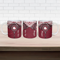 Personalised Cook Islands Mangaia Ceramic Mug Map With Kuki Airani Manta Ray Tattoo LT14 - Polynesian Pride